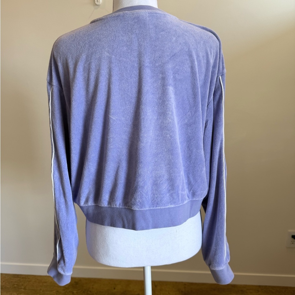 Nike Lavender Cropped Terry Crewneck Size Small Athleisure Comfy Trendy - Picture 5 of 8